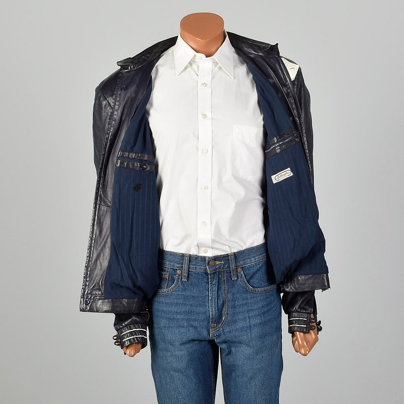Medium Battaglia 1980s Reversible Black Leather Jacket main image 0
