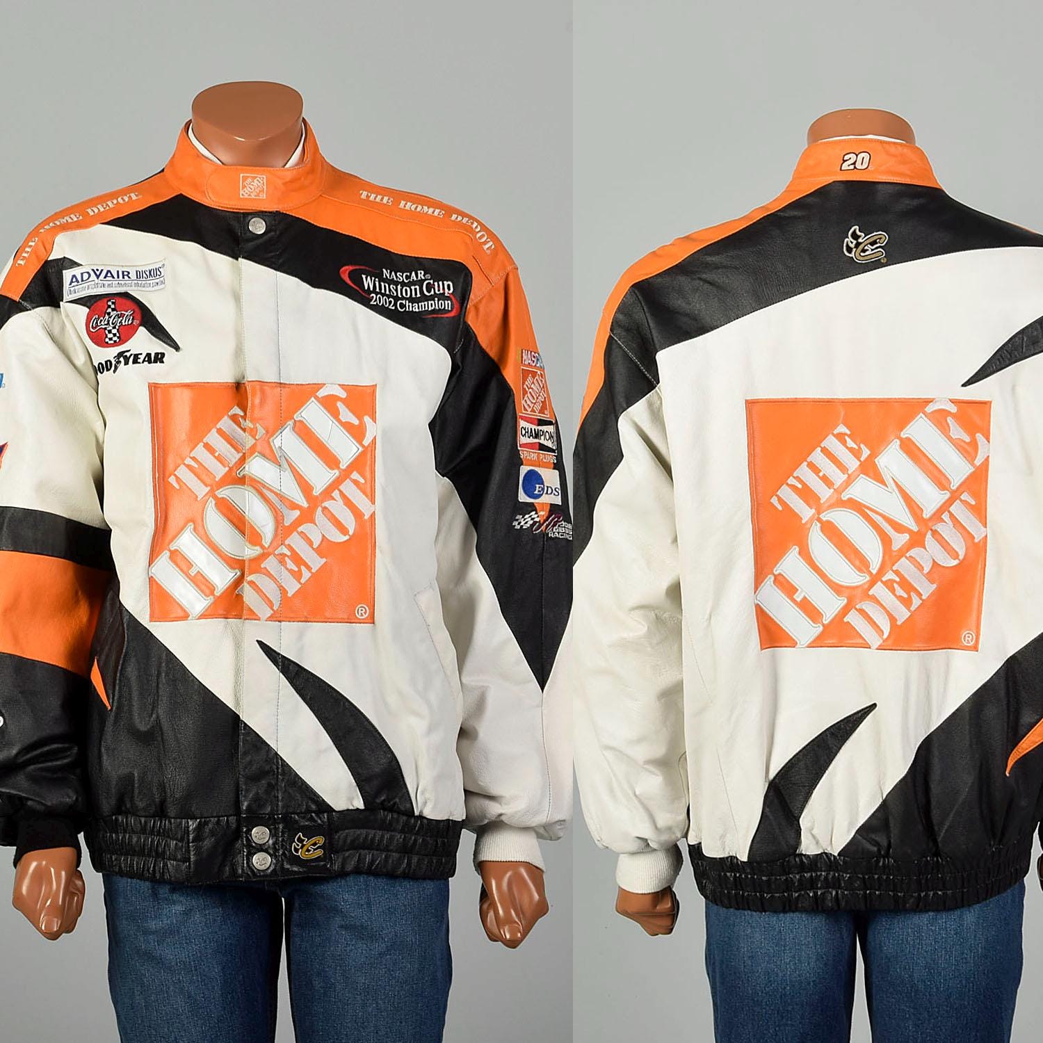 XL Tony Stewart 20 2002 Winston Cup Home Depot Leather Drivers Jacket Nascar Etsy Ireland