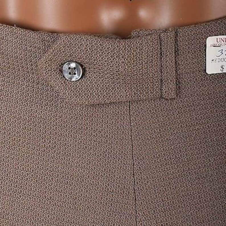 RARE NOS Deadstock sz 34 Vintage Mens 60s Mod Brown Tan Khaki Cotton Knit Mini Short Shorts High Rise Summer South Beach image 2