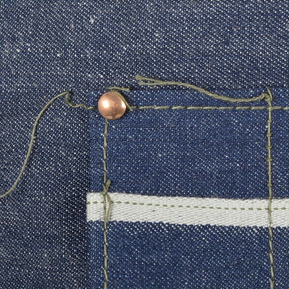 1950s Selvedge Denim Apron Deadstock Heavy Duty C… - image 4