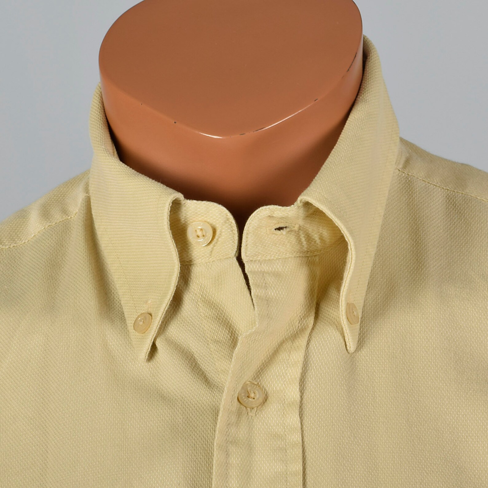 Large 1980s Mens Gold Button Down Shirt Short Sleeve Cuffs Etsy