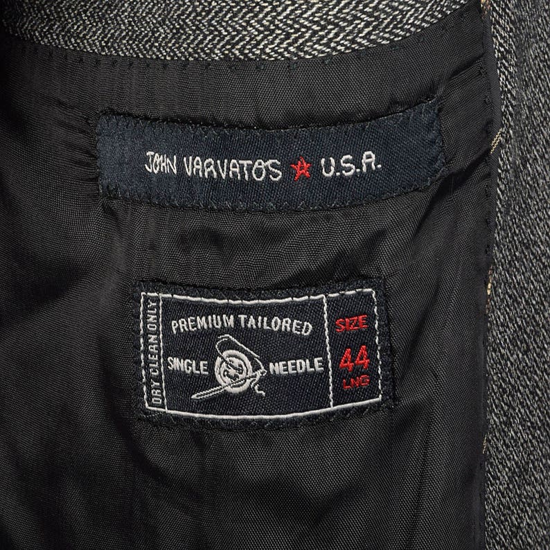 44L Vintage Mens John Varvatos USA Herringbone Jacket Two - Etsy