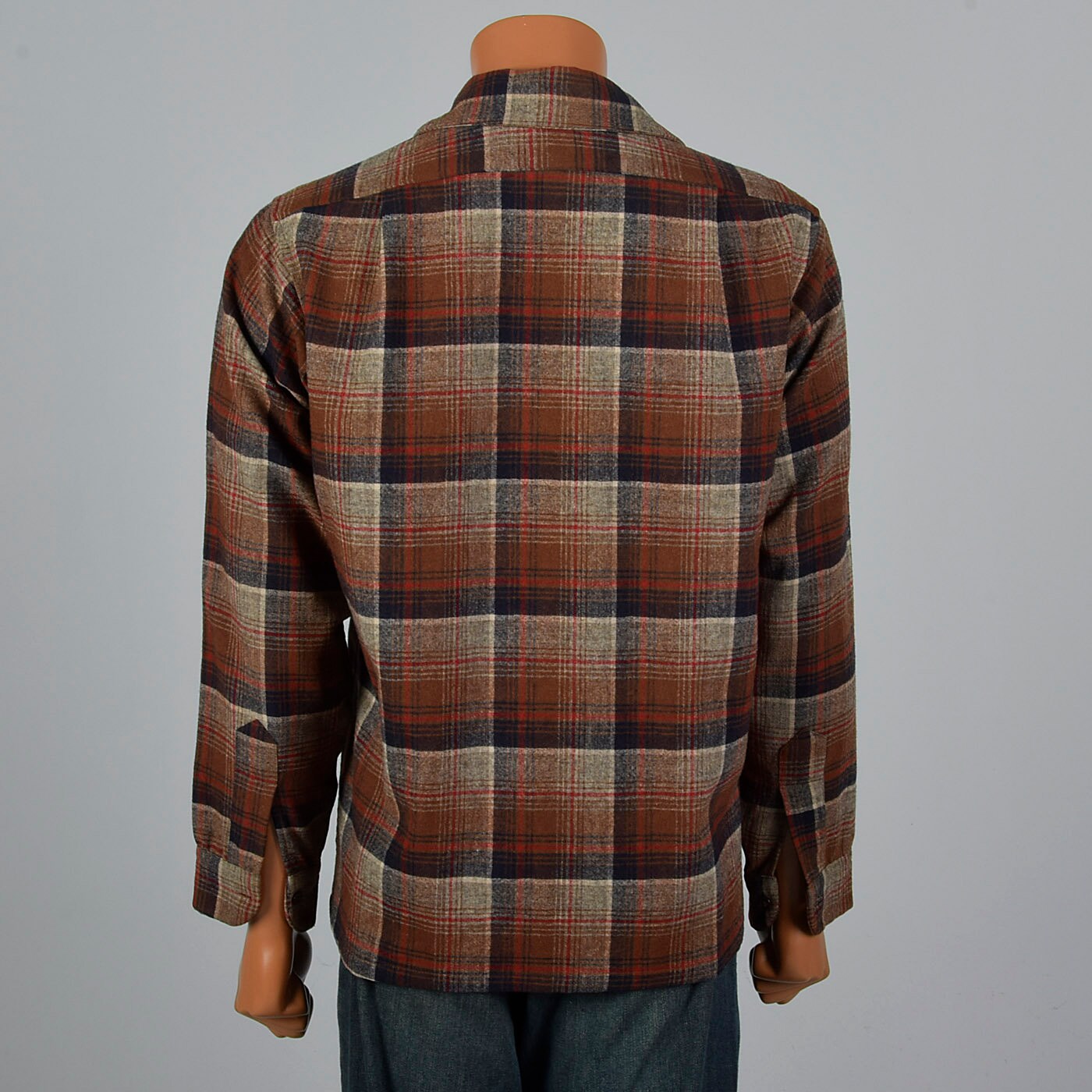 XL 1960s Mens Pendleton Wool Plaid Shirt Long Sleeve Square Etsy