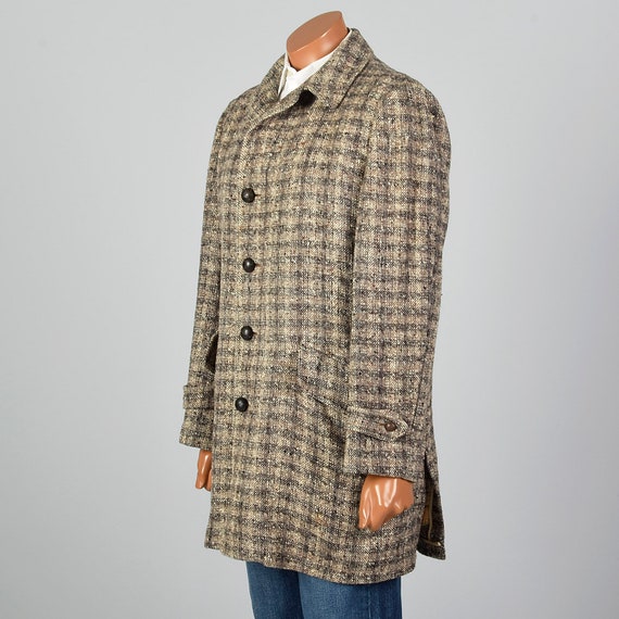 Large 1950s Mens Tweed Wool Plaid Coat McGregor B… - image 3