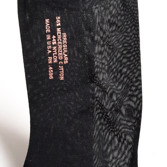 Deadstock 1950s Mens Silky Feel Sock Black Nylon … - image 3
