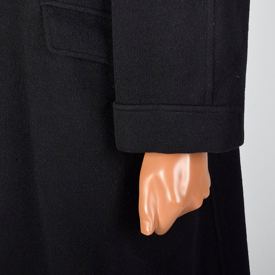 1950s Mens Black Cashmere Coat