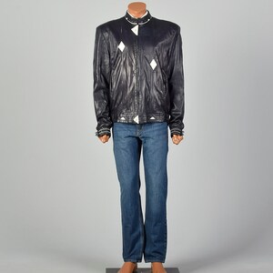 Medium Battaglia 1980s Reversible Black Leather Jacket