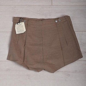 RARE NOS Deadstock sz 34 Vintage Mens 60s Mod Brown Tan Khaki Cotton Knit Mini Short Shorts High Rise Summer South Beach image 6