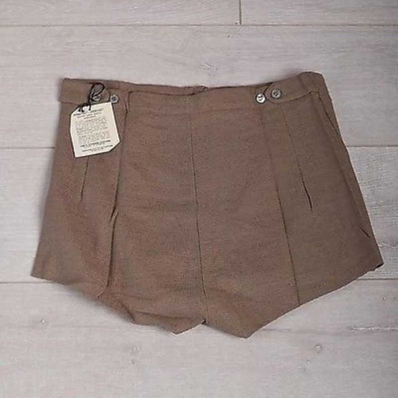 RARE NOS Deadstock Sz 34 Vintage Mens 60s Mod Brown Tan Khaki Cotton ...