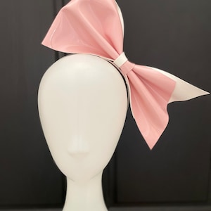 Pink and White Bow Fascinator