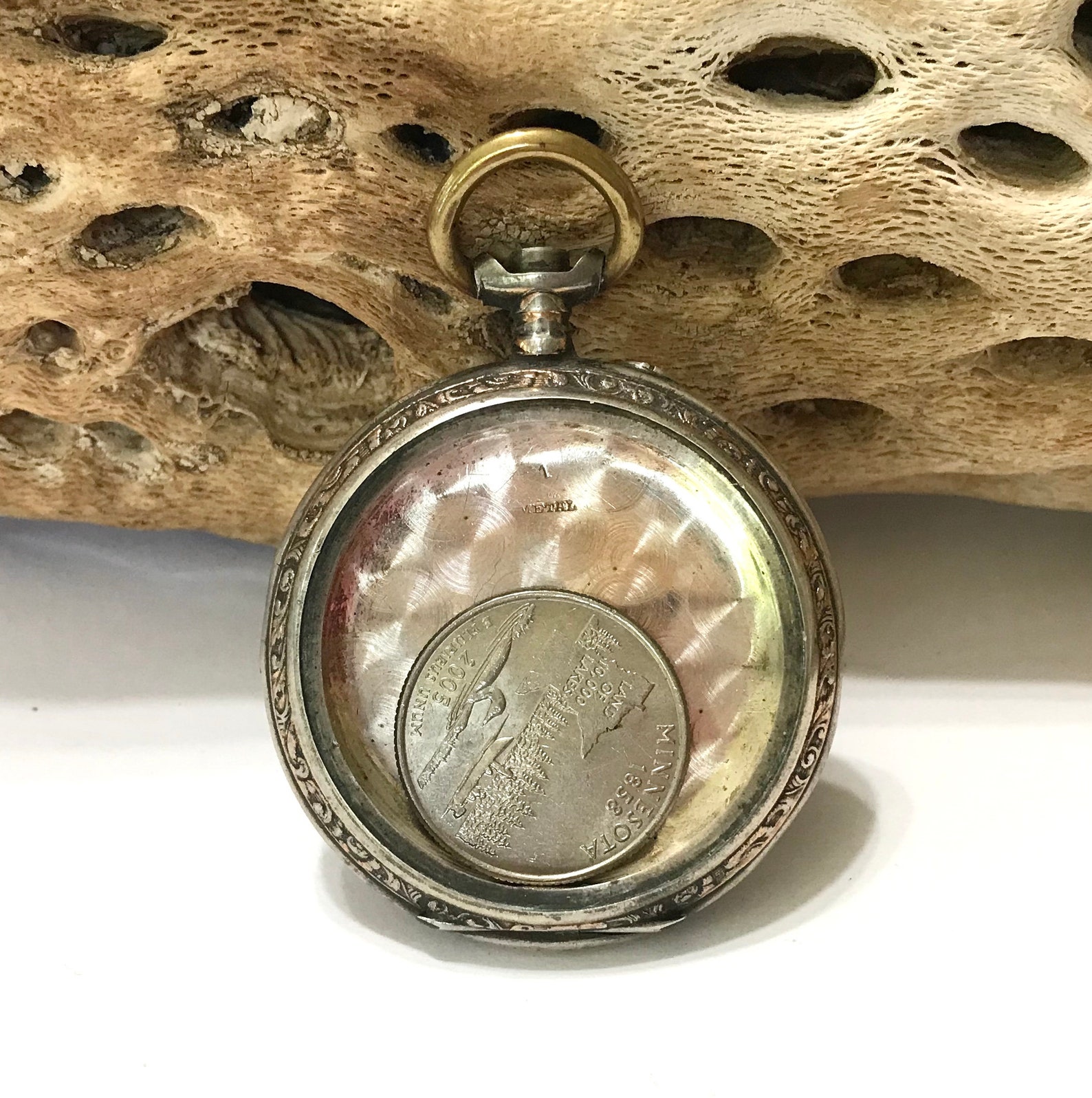 Antique Pocket Watch Case .800 Silver Galonne Two Tone Etsy
