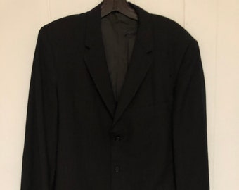 Vintage 1960s Mens Sports Coat Dark Charcoal Grey