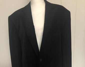 Vintage Men's Sports Coat Black Tweed Size 46R