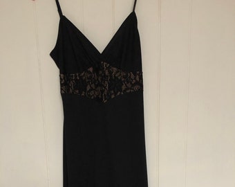 Vintage Womens Spaghetti Strap Little Black Dress 1990s