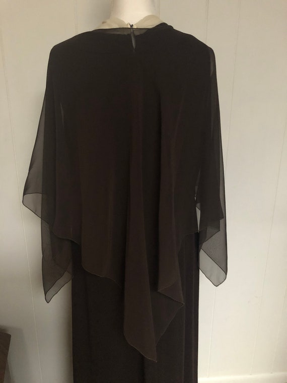 Women's Vintage 1960's Brown and Beige with cape … - image 7