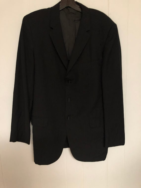 Vintage 1960s Mens Sports Coat Dark Charcoal Grey