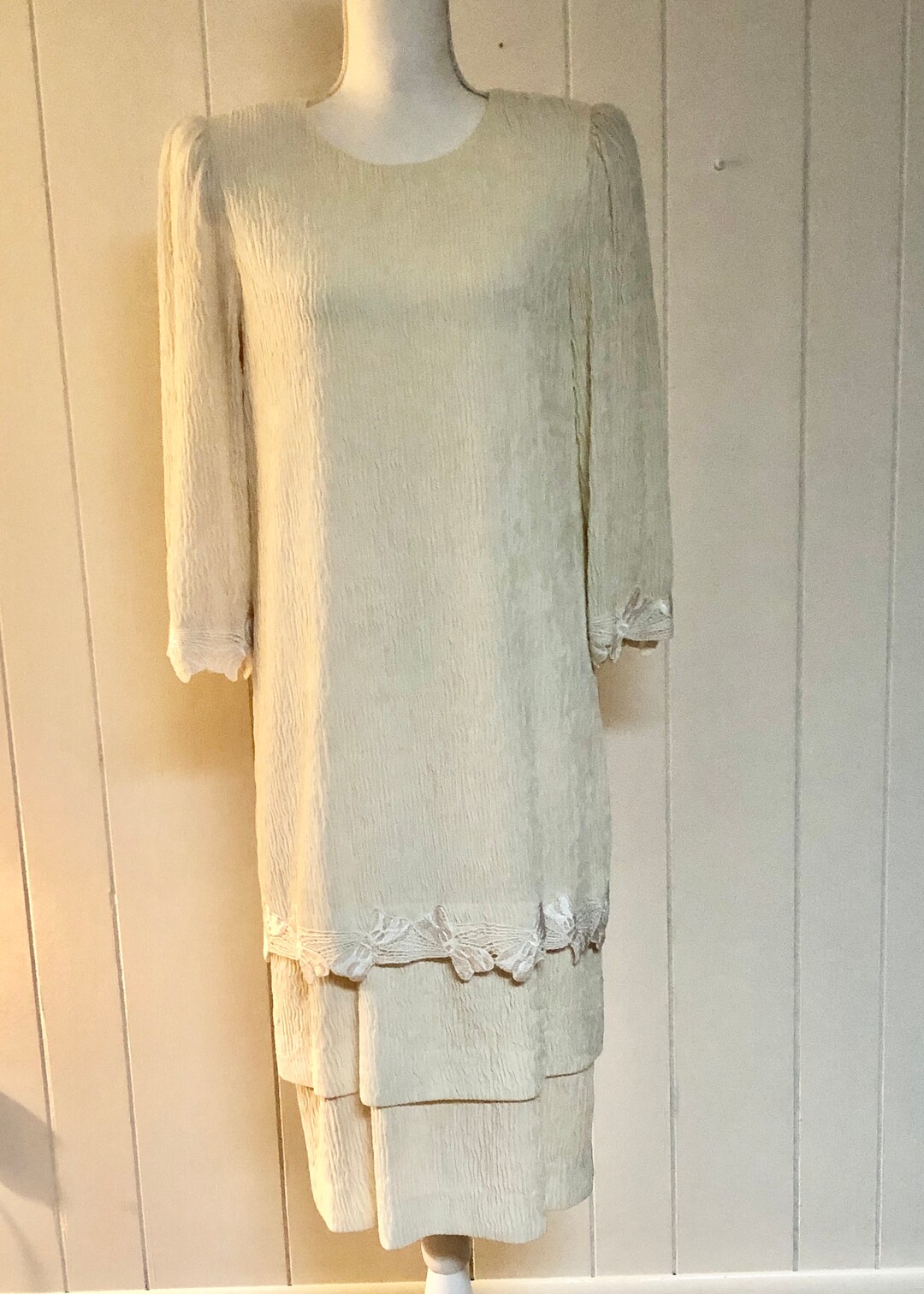 lace flutter sleeve mini dress Cicinia Layered Flutter Sleeves Little White Dresses Short Lace A-line