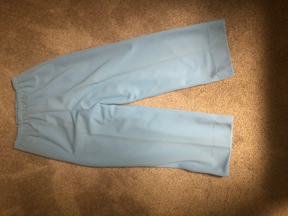 Vintage Women's 2 Piece Pants Suit 1970s Blue - image 4