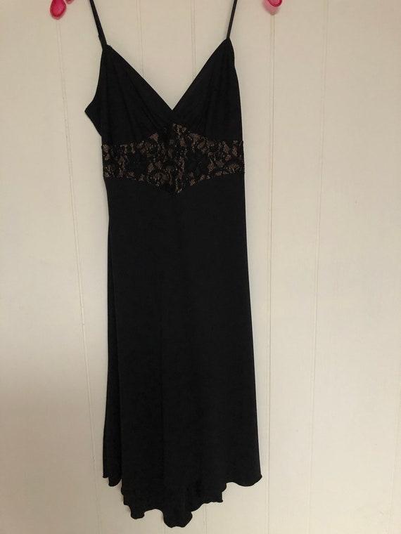 Vintage Womens Spaghetti Strap Little Black Dress 