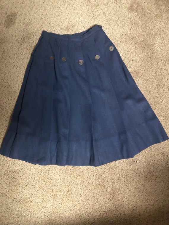 1960s blue pleated skirt sales