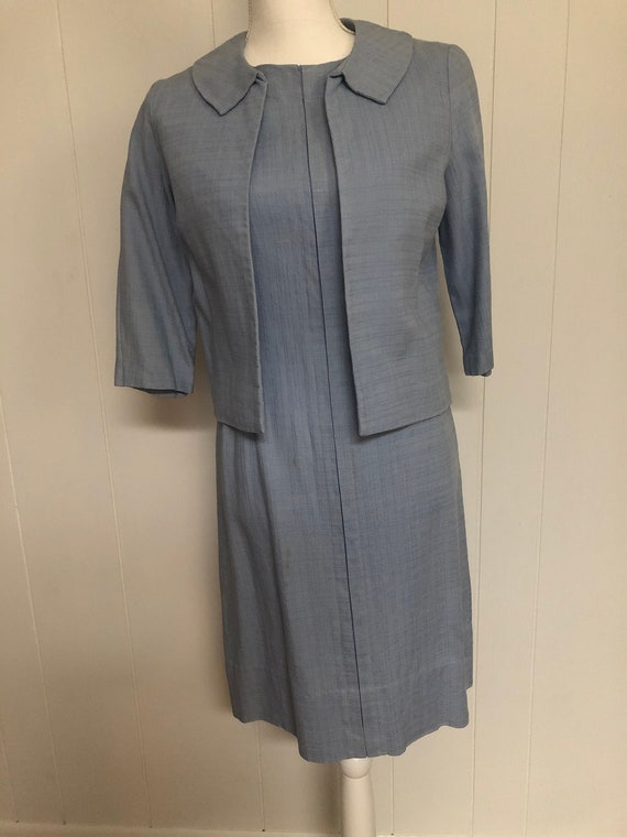 Vintage Women's 2 Piece Blue Dress 1960s - image 1