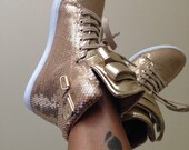 Shimmer Sneakers SEQUIN gold and white