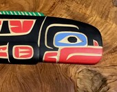 Richard KRAWCHUK Salmon 11 7 8 quot Displays Horizontally Native Legend Artist Cedar Carving Squamish Nation Canadian Carver Collected Worldwide