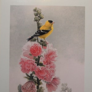 Michael Dumas Limitierte Auflage Kunstdruck signiert & Nummeriert Goldfinch and Stockhocker in einwandfreiem Zustand