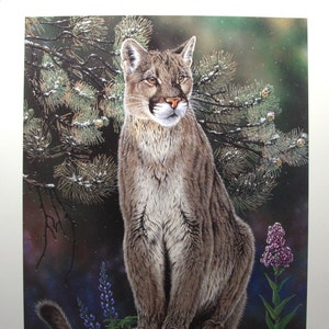 Randy FEHR &quot; Crowsnest Summer &quot; Limited Edition Print Signed & Numbered art Certificate of Authenticity Mint condition Cougar