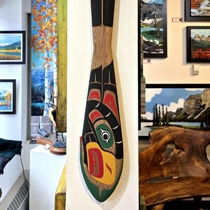 Ross HENDERSON Original Cedar Carving Bald Eagle Native Kwakiutl Signed Paddle Art signed Original Bird Carved in Canada Handmade Sculpture