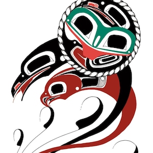 DANNY DENNIS " Unity " Canvas Authentic Indigenous Art Tsimshian First Nation Port Essington British Columbia Northwest Coast Native