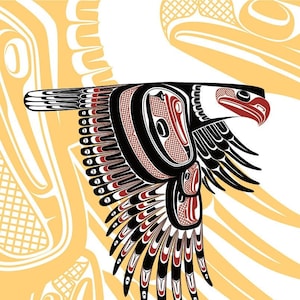 Todd Jason BAKER "Eagle" Tela Autentica Indigena Edizione Limitata Misura 195 Prodotto in Canada Arte Nativa da Collezione