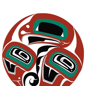 DANNY DENNIS &quot; Eagle &quot; Canvas Authentic Indigenous Collectible Limited Edition Size of 195 Flowing Round Art Form Made in Canada