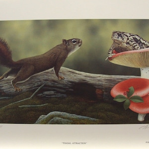 Glenn Olson &quot;Toadal Attraction&quot; Limited Edition Print Signed & Numbered art Certificate of Authenticity Mint condition Squirrel and Toad
