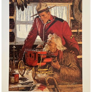 Arnold FRIBERG &quot; The Model Builder &quot; Print RCMP Canadian Police Veteran Artwork Gift Hand Signed Numbered Rare and Collectible Art COA Mint