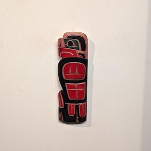 Eagle Richard KRAWCHUK Squamish Artist has Hand Carved and Signed Original Indigenous Wall Totem Protect your home perfect gift OOAK New Art