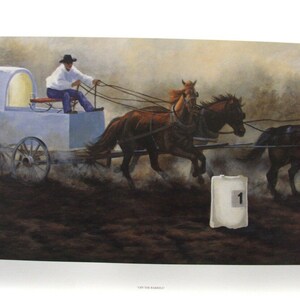 Maurade BAYNTON &quot; Off The Barrels &quot;  Limited Edition Print Signed & Numbered art Certificate of Authenticity Mint Chuckwagon Races