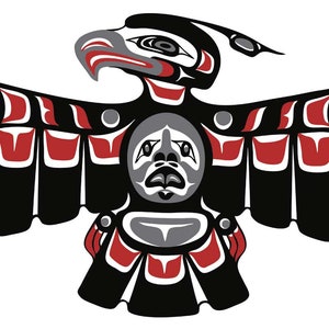 John A Sharkey Thunderbird Canvas 27&quot; x 18&quot; Authentic Indigenous Canadian Native art First Nations Northwest Coast Salish Indian