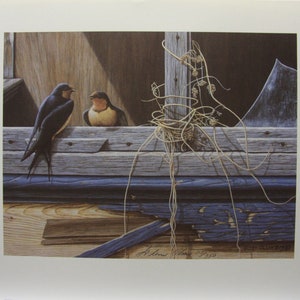 Glenn Olson &quot;The Conversation- Barn Swallows&quot; Limited Edition Print Signed & Numbered art Certificate of Authenticity Mint condition