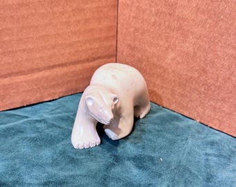 ヴィンテージ サイン入り 彫刻 石 クマ 彫刻 イヌイット フォーク