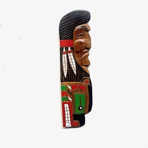 BEAR Chief Brad JOSEPH Jr. 20&quot; Original Hand Carved Gift of Northwest Coast Salish First Nations Authentic Squamish Signed Copper inlay