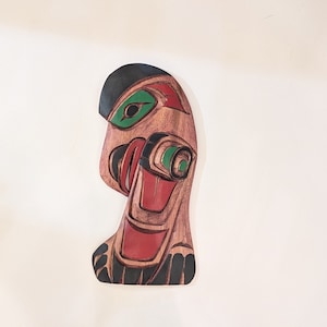 Orca Raven Salmon 24&quot; George MATILPI Signed ORIGINAL First Nation Indigenous Kwakiutl Artist NorthWest Coast hand Painted Native Carving