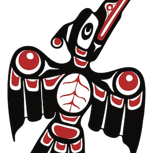 John A Sharkey Baby Raven First Flight Canvas 27&quot; x 18&quot; Authentic Indigenous Canadian Native art First Nations Northwest Coast Salish Indian
