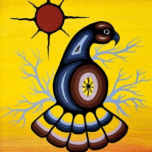 Kurt FLETT &quot; Radiance &quot;Giclee Canvas Native Oji-Cree First Nation Indigenous Art Canadian Wildlife Birds Vision Prairie Peace Love Freedom