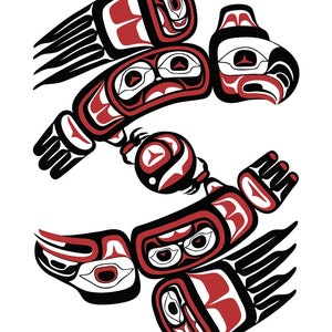 Lloyd Harsch Eagle Moon Battle Canvas Authentic Indigenous Collectible Limited Edition numbered Made In Canada HAIDA Native Skidegate Band