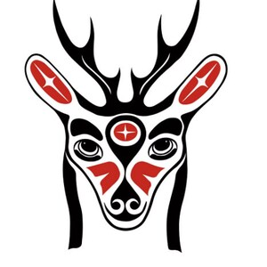 LON FRENCH &quot; Deer &quot; Canvas Authentic Indigenous Haida Gwaii First Nation British Columbia Northwest Coast Native Art Graphic Artist Canada