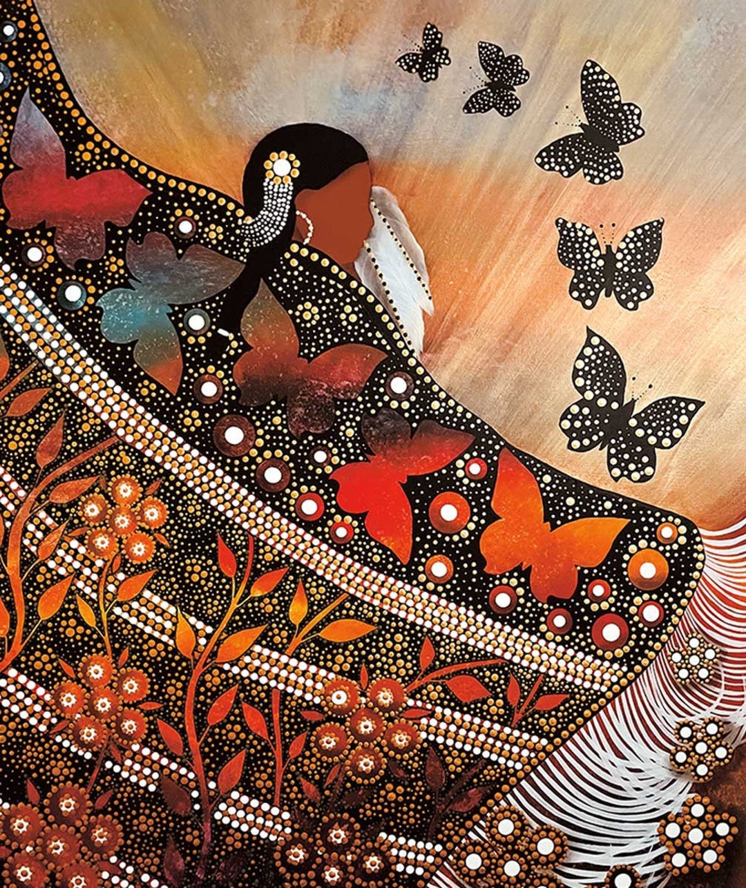 BETTY ALBERT Butterfly Dance Canvas Authentic Indigenous Collectible