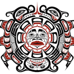 Carl STROMQUIST Sisiutl Sun Canvas Authentic Indigenous Canada Native art First Nations Northwest Coast Interior Salish Present Home Gift
