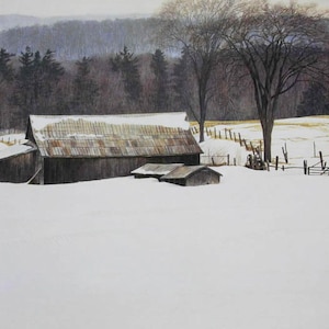 Robert Bateman &quot; Along Walkers Line &quot; RARE Barn Canvas Limited Edition Signed and Numbered Collectible ART Perfect Canadian Vintage Realism