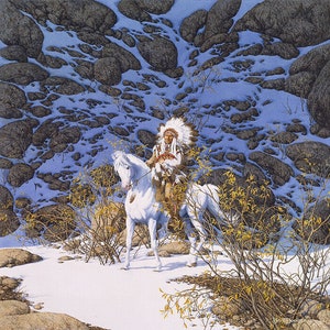 Bev DOOLITTLE &quot; Eagle Heart &quot; Limited Edition art print Signed & Numbered Camouflage Native WSS RARE Eagle Horse Warmth Indigenous Native